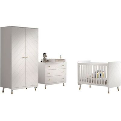 Ensemble Mobilier Bébé VIPACK - 60x120cm, Blanc, 4 pcs - Publicité Ensemble Mobilier Bébé VIPACK - 60x120cm, Blanc, 4 pcs - Publicité