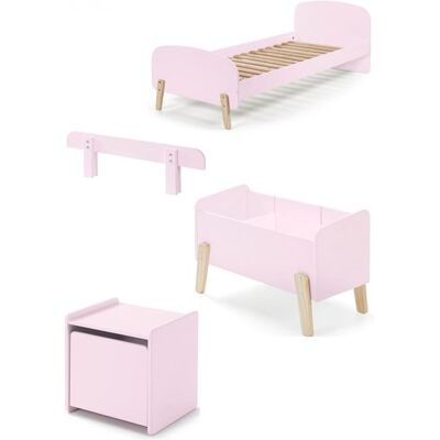 Chambre d'enfant scandinave KIDDY - Lit 90x200, Coffre à jouets, Barrière de sécurité - Publicité Chambre d'enfant scandinave KIDDY - Lit 90x200, Coffre à jouets, Barrière de sécurité - Publicité