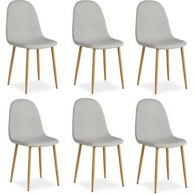 Non communiqué Chaise Salle à Manger Lot de 6 - Gris Gris - Publicité Non communiqué Chaise Salle à Manger Lot de 6 - Gris Gris - Publicité