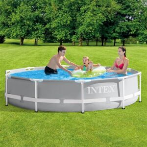 Ensemble Piscine Ronde Grise Intex - 305x76cm - Publicité Ensemble Piscine Ronde Grise Intex - 305x76cm - Publicité