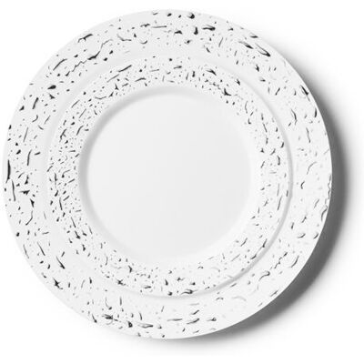 Non communiqué 32 assiettes réutilisables pépites argent fond blanc - decorline 4755 Gris - Publicité Non communiqué 32 assiettes réutilisables pépites argent fond blanc - decorline 4755 Gris - Publicité