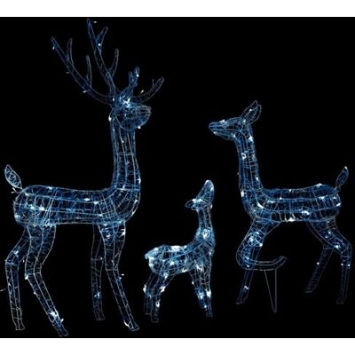 vidaXL Famille de Rennes en Acrylique Décoration de Noël Blanc Froid - Décoration de Noël - Publicité vidaXL Famille de Rennes en Acrylique Décoration de Noël Blanc Froid - Décoration de Noël - Publicité