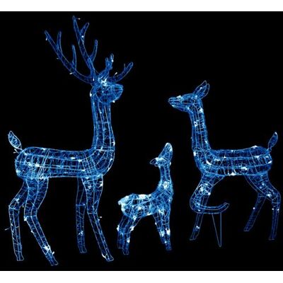Non communiqué vidaXL Famille de rennes de décoration Acrylique 300 LED bleues Bleu - Publicité Non communiqué vidaXL Famille de rennes de décoration Acrylique 300 LED bleues Bleu - Publicité