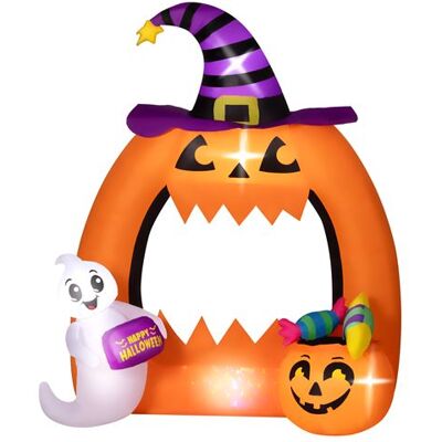 Non communiqué Arche gonflable LED Halloween en forme de citrouille (H. 150 cm, orange) Orange - Publicité Non communiqué Arche gonflable LED Halloween en forme de citrouille (H. 150 cm, orange) Orange - Publicité