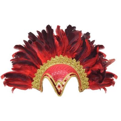 Bristol Novelty - Casque PLUMES - Femme (Taille unique) (Rouge / or) - UTBN744 Rouge / Or - Publicité Bristol Novelty - Casque PLUMES - Femme (Taille unique) (Rouge / or) - UTBN744 Rouge / Or - Publicité