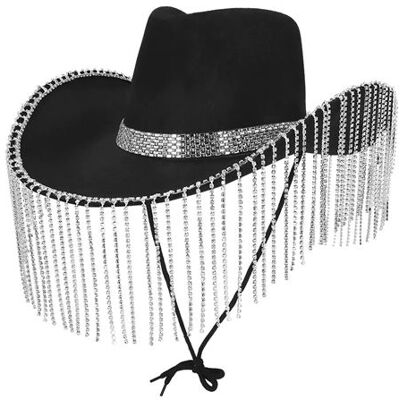 Chapeau de cow-boy Boland Showgirl - Femme - Noir - Déguisement - Publicité Chapeau de cow-boy Boland Showgirl - Femme - Noir - Déguisement - Publicité