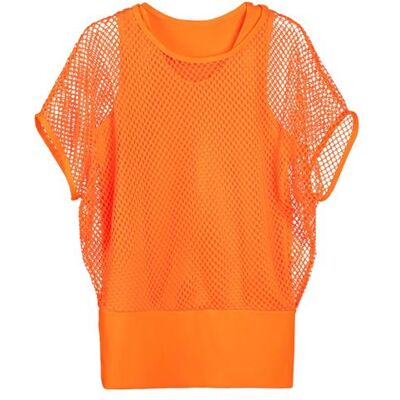 T-shirt Orange Feestbazaar Avec Top en Filet de Pêche - T-shirt - Publicité T-shirt Orange Feestbazaar Avec Top en Filet de Pêche - T-shirt - Publicité