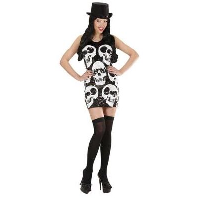 Générique Déguisement robe sequins tête de mort femme Halloween Large - Publicité Générique Déguisement robe sequins tête de mort femme Halloween Large - Publicité