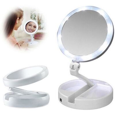 Générique 10x miroir de maquillage grossissant beauté stand double face avec cosmétiques LED - Publicité Générique 10x miroir de maquillage grossissant beauté stand double face avec cosmétiques LED - Publicité