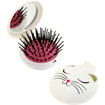 Non communiqué Brosse à cheveux avec miroir - Lady Retro White Cat - Pylones 1 - Publicité Non communiqué Brosse à cheveux avec miroir - Lady Retro White Cat - Pylones 1 - Publicité