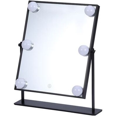 Non communiqué Miroir de maquillage LED de table avec ampoule-Noir Noir - Publicité Non communiqué Miroir de maquillage LED de table avec ampoule-Noir Noir - Publicité