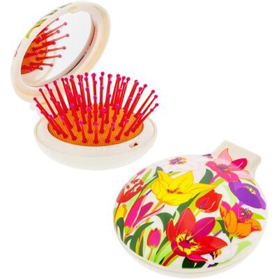 Non communiqué Brosse à cheveux avec miroir - Lady Retro Tulipes - Pylones 5 - Publicité Non communiqué Brosse à cheveux avec miroir - Lady Retro Tulipes - Pylones 5 - Publicité