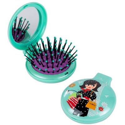 Non communiqué Brosse à cheveux avec miroir - Lady Retro Parisienne - Pylones 2 - Publicité Non communiqué Brosse à cheveux avec miroir - Lady Retro Parisienne - Pylones 2 - Publicité