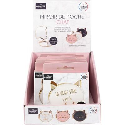 Dites Avec %OTS DITESMOT MIROIR DE POCHE CHAT - Publicité Dites Avec %OTS DITESMOT MIROIR DE POCHE CHAT - Publicité