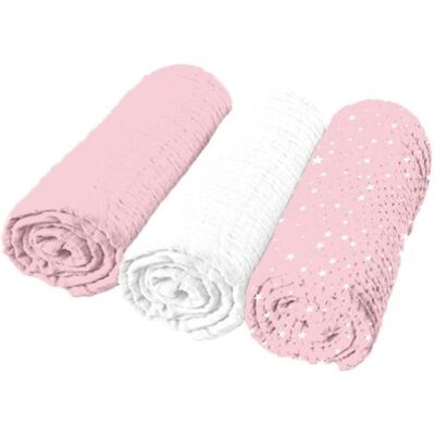 Non communiqué Lot de 3 Langes Bébé "Absorbant" 70x70cm Rose Rose - Publicité Non communiqué Lot de 3 Langes Bébé "Absorbant" 70x70cm Rose Rose - Publicité