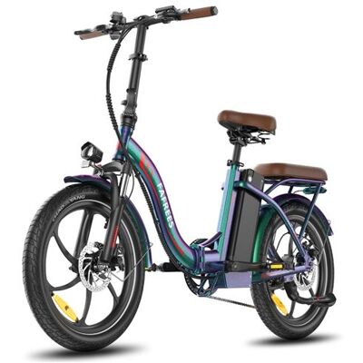 Non communiqué Vélo électrique FAFREES F20+ Pro, moteur électrique 250 W, vitesse maximale 25 km/h, batterie 25 Ah, 7 vitesses, Bleu-vert irisé - Publicité Non communiqué Vélo électrique FAFREES F20+ Pro, moteur électrique 250 W, vitesse maximale 25 km/h, batterie 25 Ah, 7 vitesses, Bleu-vert irisé - Publicité