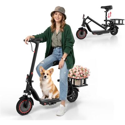 Non communiqué Ladped Trottinette électrique avec siège 25 km/h - Moteur 350W - 36V/5,2 Ah - Pneus de 8,5” - Trottinette Adulte Pliable - Publicité Non communiqué Ladped Trottinette électrique avec siège 25 km/h - Moteur 350W - 36V/5,2 Ah - Pneus de 8,5” - Trottinette Adulte Pliable - Publicité