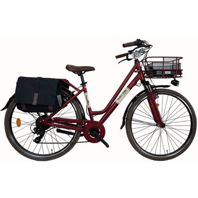 Non communiqué Vélo électrique de ville Dolce Vita by Canellini CITY 28" dame avec sacs - Rouge - Publicité Non communiqué Vélo électrique de ville Dolce Vita by Canellini CITY 28" dame avec sacs - Rouge - Publicité
