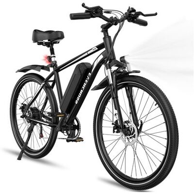 Non communiqué Vélo électrique 26 pouces – EVERCROSS TECH EK15 – Moteur 250 W – Batterie 374 Wh – 7 vitesses – Freins à disque – Double suspension – Noir - Publicité Non communiqué Vélo électrique 26 pouces – EVERCROSS TECH EK15 – Moteur 250 W – Batterie 374 Wh – 7 vitesses – Freins à disque – Double suspension – Noir - Publicité
