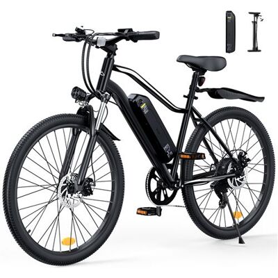 Non communiqué Vélo Électrique VTT adulte 26"-350W-Batterie amovible 36V 15 Ah-5 vitesses-Autonomie 90 km-Charge max 150 kg-Noir - Publicité Non communiqué Vélo Électrique VTT adulte 26"-350W-Batterie amovible 36V 15 Ah-5 vitesses-Autonomie 90 km-Charge max 150 kg-Noir - Publicité