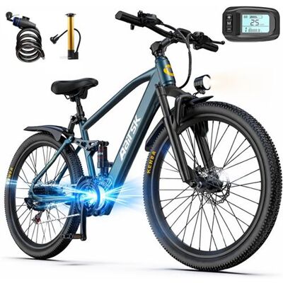 Non communiqué Vélo Électrique Aairsk GT900 Bleu 26" 250W Batterie Intégrée 36V 13Ah Ebike Ville 21 Vitesses - Publicité Non communiqué Vélo Électrique Aairsk GT900 Bleu 26" 250W Batterie Intégrée 36V 13Ah Ebike Ville 21 Vitesses - Publicité