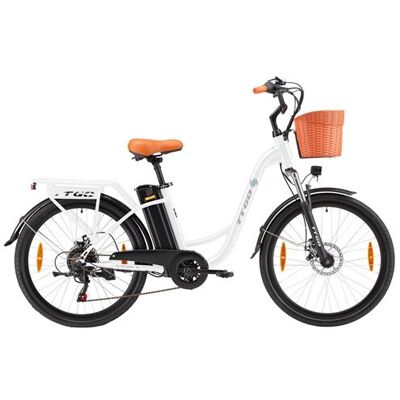 Non communiqué Vélo électrique urbain TTGO YY-26ST, Shimano 6S, Max 25 km/h, blanc - Publicité Non communiqué Vélo électrique urbain TTGO YY-26ST, Shimano 6S, Max 25 km/h, blanc - Publicité