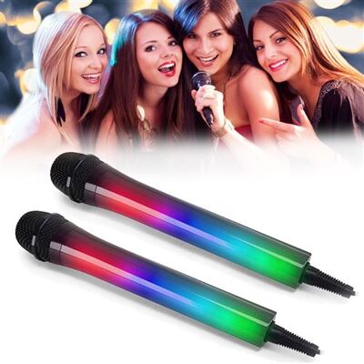 Non communiqué Pack Karaoké 2 Microphones filaires dynamiques - Noir - Effet lumineux Disco - MR ENTERTAINER G158BH Noir - Publicité Non communiqué Pack Karaoké 2 Microphones filaires dynamiques - Noir - Effet lumineux Disco - MR ENTERTAINER G158BH Noir - Publicité
