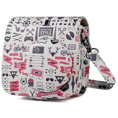 OEM Étui en cuir PU antichoc pour Fujifilm Instax Mini 8/ 8+/ 9 - Blanc&Noir&Rouge - Publicité OEM Étui en cuir PU antichoc pour Fujifilm Instax Mini 8/ 8+/ 9 - Blanc&Noir&Rouge - Publicité