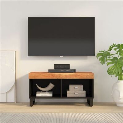 Meuble TV vidaXL - 85x33x43,5 cm - Bois d'acacia massif - Publicité Meuble TV vidaXL - 85x33x43,5 cm - Bois d'acacia massif - Publicité