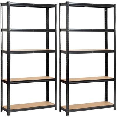 Non communiqué Lot de 2 étagères modulables 90 cm acier noirci charge maximale 875kg - L90xP30xH180 cm Noir - Publicité Non communiqué Lot de 2 étagères modulables 90 cm acier noirci charge maximale 875kg - L90xP30xH180 cm Noir - Publicité