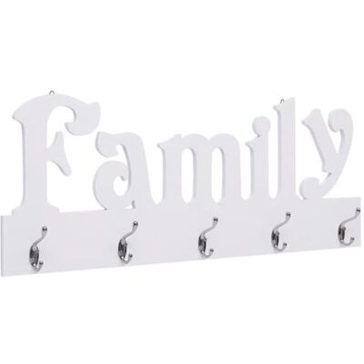 Non communiqué vidaXL Porte-manteau mural FAMILY 74x29,5 cm Blanc - Publicité Non communiqué vidaXL Porte-manteau mural FAMILY 74x29,5 cm Blanc - Publicité