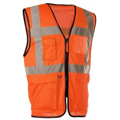 Singer Gilet Hv Garo Multipoches + Glissière (Orange.F-L) Orange - Publicité Singer Gilet Hv Garo Multipoches + Glissière (Orange.F-L) Orange - Publicité