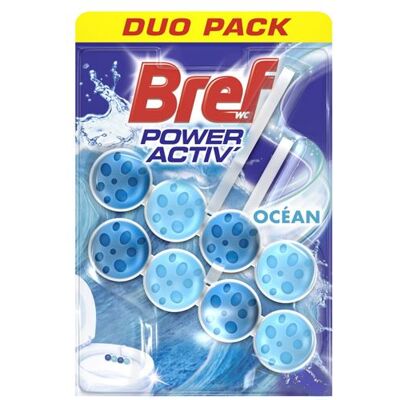Bref Pack Duo 2 Blocs WC 50g Power Activ' Océan - Nettoyant WC - Publicité Bref Pack Duo 2 Blocs WC 50g Power Activ' Océan - Nettoyant WC - Publicité