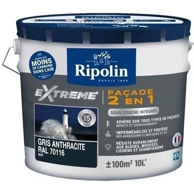 Peinture façade mate Ripolin 2 en 1 avec sous-couche - Publicité Peinture façade mate Ripolin 2 en 1 avec sous-couche - Publicité