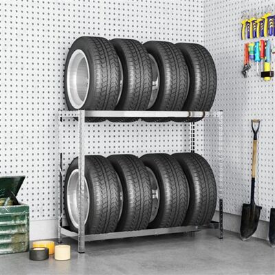 Non communiqué vidaXL Porte-pneus à 2 Niveaux, Support de Pneu avec Hauteur réglable, Étagère à Pneus, Étagère de Rangement Garage, Industriel, Argenté 110x40x110 cm Acier Argent - Publicité Non communiqué vidaXL Porte-pneus à 2 Niveaux, Support de Pneu avec Hauteur réglable, Étagère à Pneus, Étagère de Rangement Garage, Industriel, Argenté 110x40x110 cm Acier Argent - Publicité
