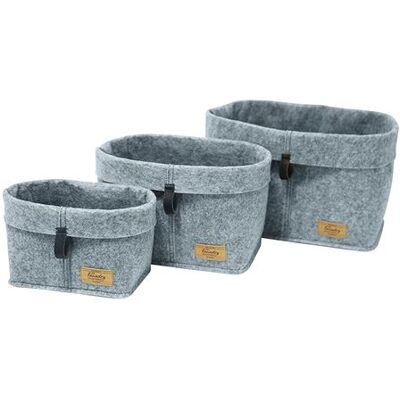Non communiqué Wenko - Lot de 3 Corbeilles feutre Feli - Gris - Feli Gris - Publicité Non communiqué Wenko - Lot de 3 Corbeilles feutre Feli - Gris - Feli Gris - Publicité