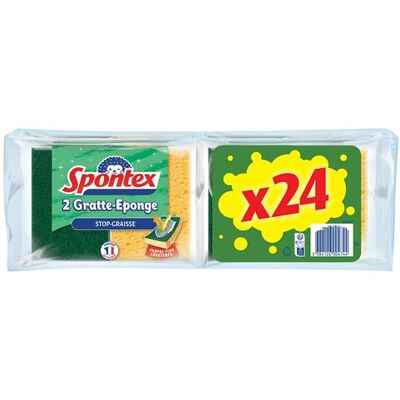 Pack d'Éponges Vertes Stop-Graisse Spontex - Nettoyage - Publicité Pack d'Éponges Vertes Stop-Graisse Spontex - Nettoyage - Publicité
