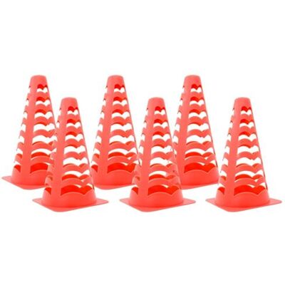 Cônes de football vidaXL - Orange - 6 pcs - 13x13x22.5 cm - Publicité Cônes de football vidaXL - Orange - 6 pcs - 13x13x22.5 cm - Publicité