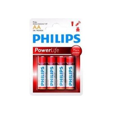 Pack de 4 piles Philips Power Alkaline AA LR6 - Publicité Pack de 4 piles Philips Power Alkaline AA LR6 - Publicité