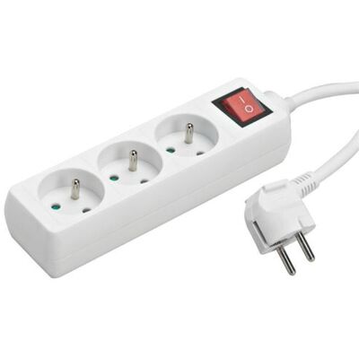 Goobay Velleman : Multiprise avec 3 prises 230 V et interrupteur - Blanc Blanc - Publicité Goobay Velleman : Multiprise avec 3 prises 230 V et interrupteur - Blanc Blanc - Publicité