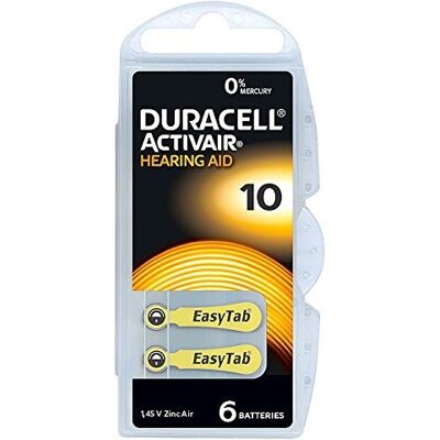 Pile pour appareil auditif Duracell Activair Zinc Air - Pack de 6 - Publicité Pile pour appareil auditif Duracell Activair Zinc Air - Pack de 6 - Publicité