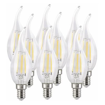 Non communiqué Luminea : 9 ampoules LED à filament bougie E14 - 4 W - 470 lm - Blanc chaud Blanc chaud - Publicité Non communiqué Luminea : 9 ampoules LED à filament bougie E14 - 4 W - 470 lm - Blanc chaud Blanc chaud - Publicité