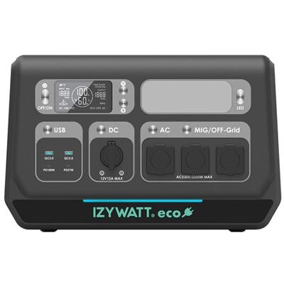 Non communiqué Orium - Station électrique portable IZYWATT.eco 2048Wh / 2200W + fonction injection réseau réglable 0-800W - Publicité Non communiqué Orium - Station électrique portable IZYWATT.eco 2048Wh / 2200W + fonction injection réseau réglable 0-800W - Publicité