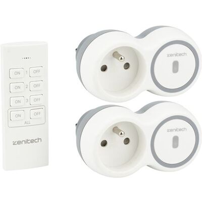 Non communiqué Zenitech - Pack de 2 prises 2300W + télécommande - Blanc - Bolea Blanc - Publicité Non communiqué Zenitech - Pack de 2 prises 2300W + télécommande - Blanc - Bolea Blanc - Publicité