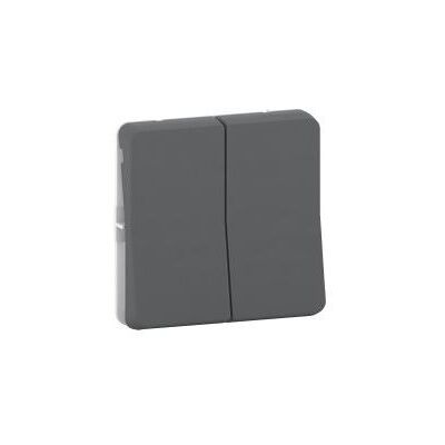 Schneider Electric Double bouton poussoir IP55 IK07 - Composable - Gris anthracite - Mureva Styl Gris - Publicité Schneider Electric Double bouton poussoir IP55 IK07 - Composable - Gris anthracite - Mureva Styl Gris - Publicité