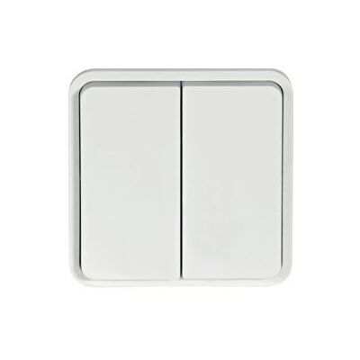 Double poussoir inverseur lumineux bleu étanche cubyko associable - blanc - wna045b- hager - Publicité Double poussoir inverseur lumineux bleu étanche cubyko associable - blanc - wna045b- hager - Publicité