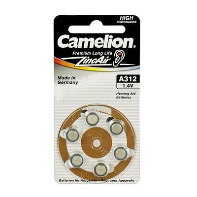 Camelion Blister de 6 Piles Auditives ZA312 / 312A / A312 Renata Zinc / Air 1.4V - Publicité Camelion Blister de 6 Piles Auditives ZA312 / 312A / A312 Renata Zinc / Air 1.4V - Publicité
