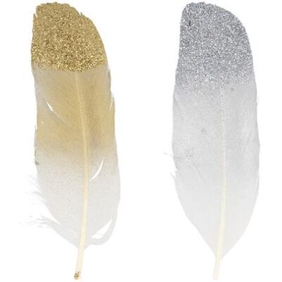 Artemio Kit plume dorée + plume argentée Argent - Publicité Artemio Kit plume dorée + plume argentée Argent - Publicité