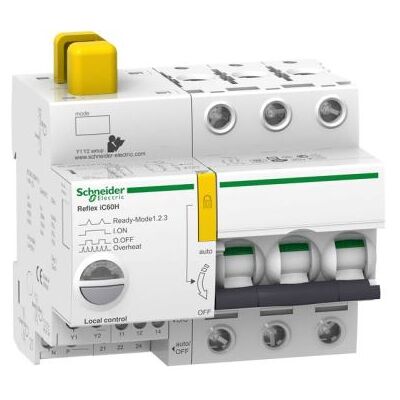 Schneider Acti9, Reflex iC60H disjonct. à commande intégrée interface Ti24 25A 3P courbe D - Publicité Schneider Acti9, Reflex iC60H disjonct. à commande intégrée interface Ti24 25A 3P courbe D - Publicité