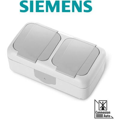 Siemens Doppia presa 2P+T impermeabile completo grigio - Prise étanche - Publicité Siemens Doppia presa 2P+T impermeabile completo grigio - Prise étanche - Publicité